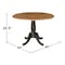 International Concepts Round Round 42 in. Dual Drop Leaf Dining Table - Hickory/Washed Coal, 42 in W, 42 in L, 29.5 in H K45-42DPT - alternate 4